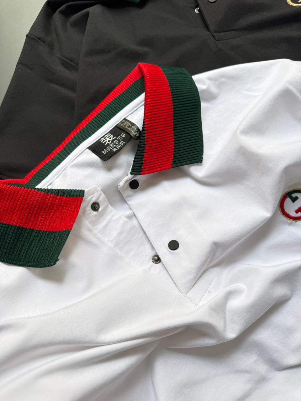 Premium Stripe Collar Luxivra T-Shirt – Luxury Inspired Casual Wear
