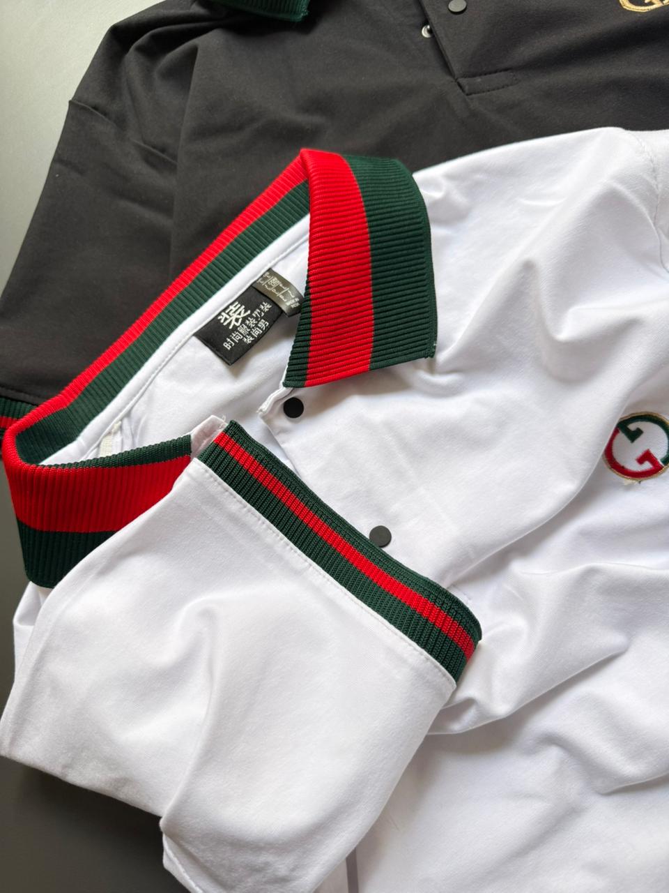 Premium Stripe Collar Luxivra T-Shirt – Luxury Inspired Casual Wear
